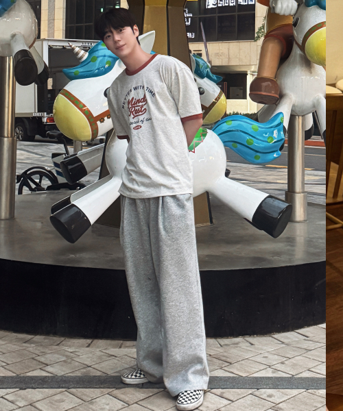 MINDBRIDGE（マインドブリッジ）の「[UNS]ドゥグッド_レタリングオーバーフィットリンガー半袖Tシャツ - 2カラー（Tシャツ/カットソー・メンズ・ライトグレー/オートミール・100/110/95/105）」の9枚目の写真