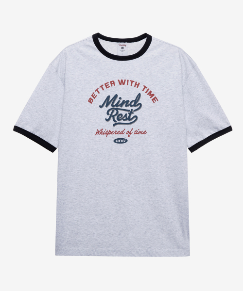 MINDBRIDGE（マインドブリッジ）の「[UNS]ドゥグッド_レタリングオーバーフィットリンガー半袖Tシャツ - 2カラー（Tシャツ/カットソー・メンズ・ライトグレー/オートミール・100/110/95/105）」の11枚目の写真