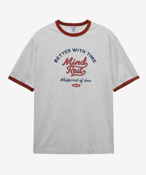 MINDBRIDGE（マインドブリッジ）の「[UNS]ドゥグッド_レタリングオーバーフィットリンガー半袖Tシャツ - 2カラー（Tシャツ/カットソー・メンズ・ライトグレー/オートミール・100/110/95/105）」の13枚目の写真
