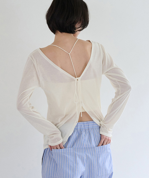 EMILY WEEK(エミリーウィーク)の「《追加/新色あり》コットンソフトフライスカーディガン(Tシャツ/カットソー・レディース・アイボリー/ブラック・FREE)」の2枚目の写真