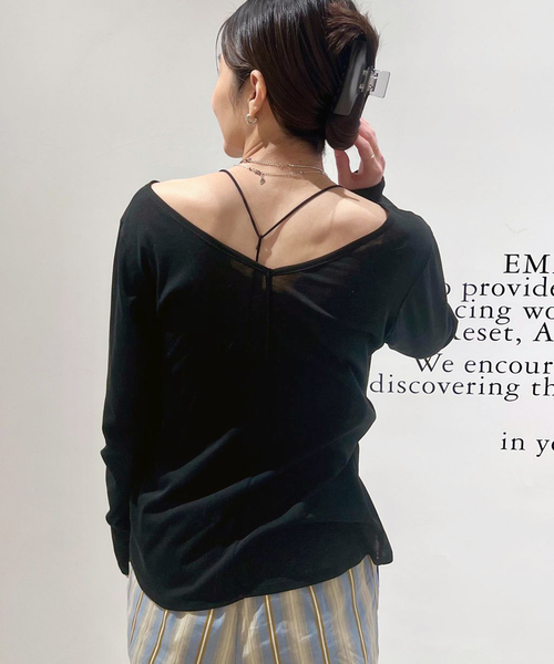 EMILY WEEK(エミリーウィーク)の「《追加/新色あり》コットンソフトフライスカーディガン(Tシャツ/カットソー・レディース・アイボリー/ブラック・FREE)」の21枚目の写真