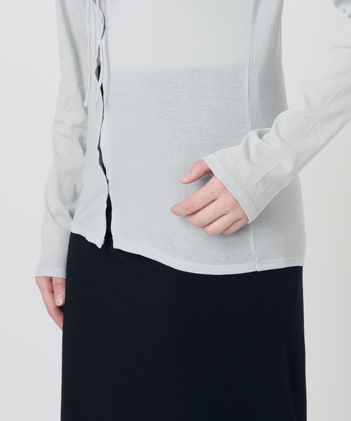 EMILY WEEK(エミリーウィーク)の「《追加/新色あり》コットンソフトフライスカーディガン(Tシャツ/カットソー・レディース・アイボリー/ブラック・FREE)」の8枚目の写真