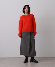 YLEVE / WOOL LINEN WRAP SKIRT