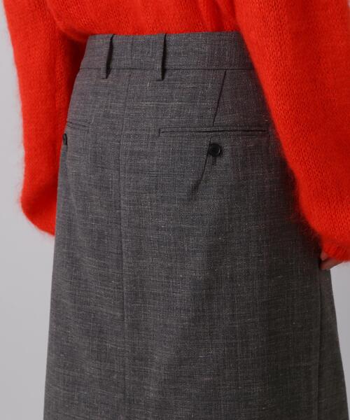 YLEVE(イレーヴ)の「YLEVE / WOOL LINEN WRAP SKIRT(スカート・レディース・グレー・1/2/0)」の2枚目の写真
