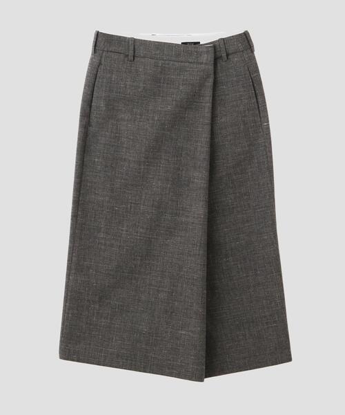 YLEVE(イレーヴ)の「YLEVE / WOOL LINEN WRAP SKIRT(スカート・レディース・グレー・1/2/0)」の4枚目の写真