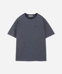 USAコットン20番手ストライプTシャツNAVY