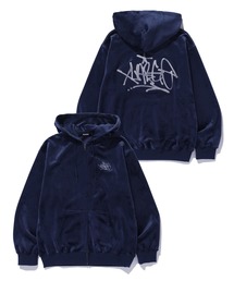 TAGGING VELOUR ZIP HOODIE