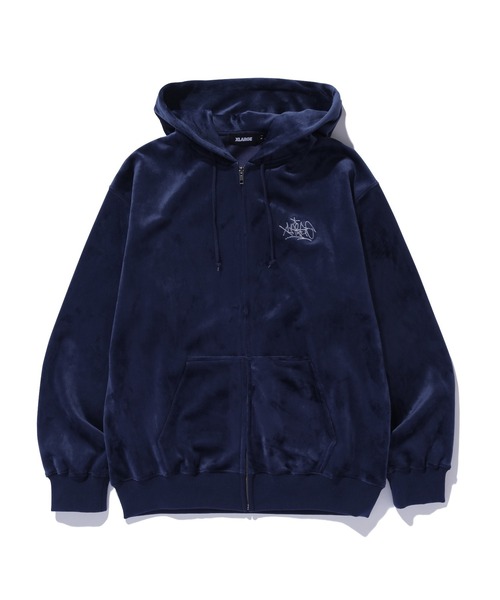 XLARGE(エクストララージ)の「TAGGING VELOUR ZIP HOODIE(パーカー・メンズ・ネイビー/ブラウン/ブラック・S/M/L/XL)」の14枚目の写真