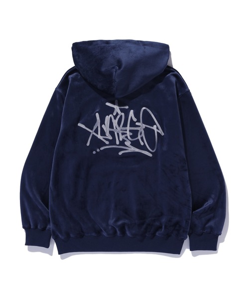 XLARGE(エクストララージ)の「TAGGING VELOUR ZIP HOODIE(パーカー・メンズ・ネイビー/ブラウン/ブラック・S/M/L/XL)」の15枚目の写真