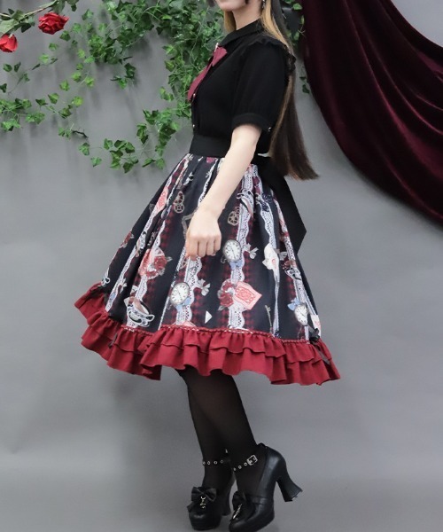 NIBBLE POISON(ニブルポイズン)の「ダークワンダーランドスカート(スカート・レディース・ブラック/ブルー・MEDIUM)」の7枚目の写真