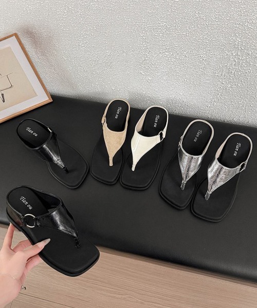 Miniministore(ミニミニストア)の「厚底トングサンダルスクエアトゥミュール夏(サンダル・レディース・ベージュ/ブラック/シルバー/アイボリー・23.0cm/24.5cm/24.0cm/22.5cm/23.5cm)」の19枚目の写真