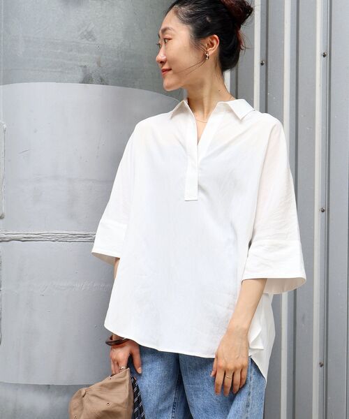 le.coeur blanc（ルクールブラン）の「バッククロススキッパーシャツ（シャツ/ブラウス・レディース・オフホワイト・38）」の6枚目の写真