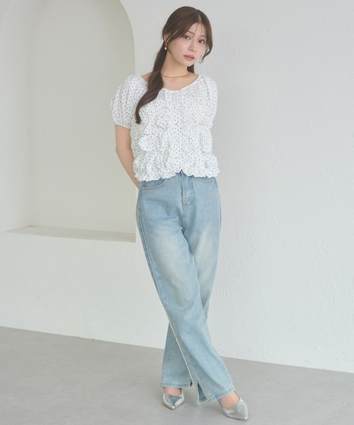 Ambre Neige(アンブルネージュ)の「crinkly flill tops / クシュクシュフリルトップス(シャツ/ブラウス・レディース・オフホワイト/ダークブラウン/その他・FREE)」の18枚目の写真