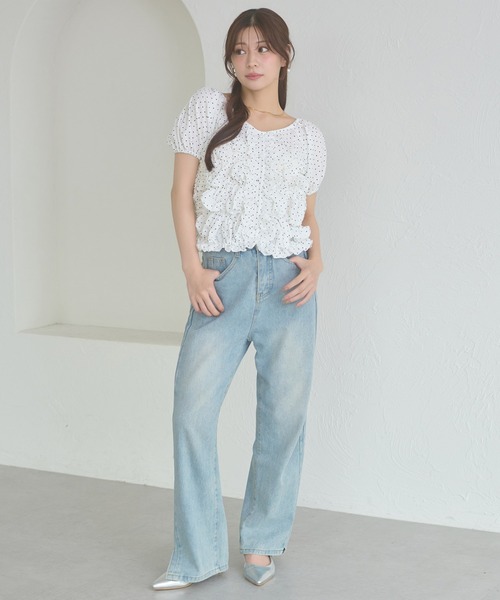 Ambre Neige(アンブルネージュ)の「crinkly flill tops / クシュクシュフリルトップス(シャツ/ブラウス・レディース・オフホワイト/ダークブラウン/その他・FREE)」の19枚目の写真