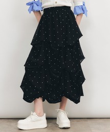 ドットタックバルーンボリュームシフォンロングスカート