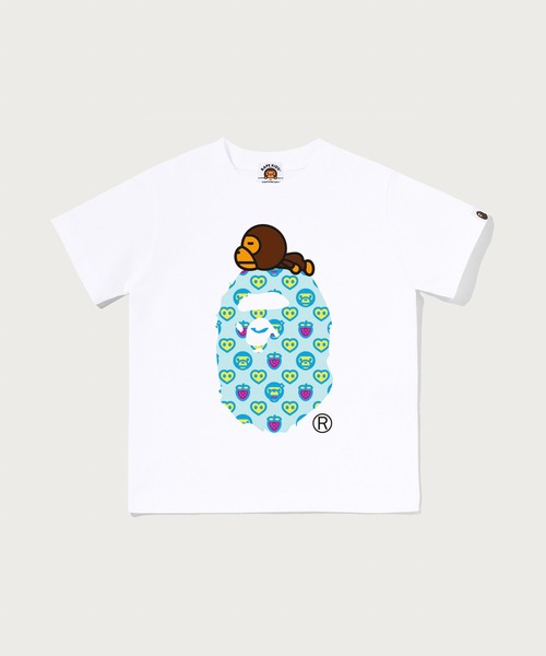 A BATHING APE(アベイシングエイプ)の「MILOGRAM SWEETS MILO ON BIG APE TEE(Tシャツ/カットソー・キッズ・ブラック/ホワイト・100/130/140/110/120)」の2枚目の写真