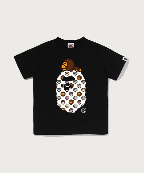 A BATHING APE(アベイシングエイプ)の「MILOGRAM SWEETS MILO ON BIG APE TEE(Tシャツ/カットソー・キッズ・ブラック/ホワイト・100/130/140/110/120)」の1枚目の写真