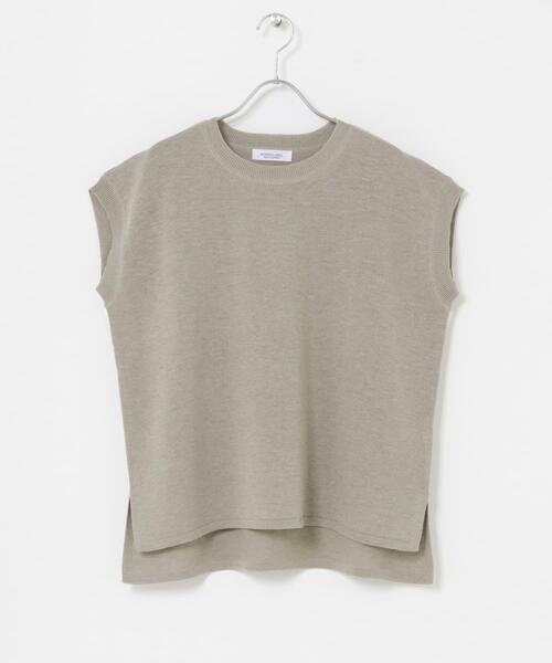 URBAN RESEARCH Sonny Label(アーバンリサーチサニーレーベル)の「リネンライクフレンチスリーブサマーニットプルオーバー(ニット/セーター・レディース・ベージュ系その他/チャコールグレー・FREE)」の14枚目の写真