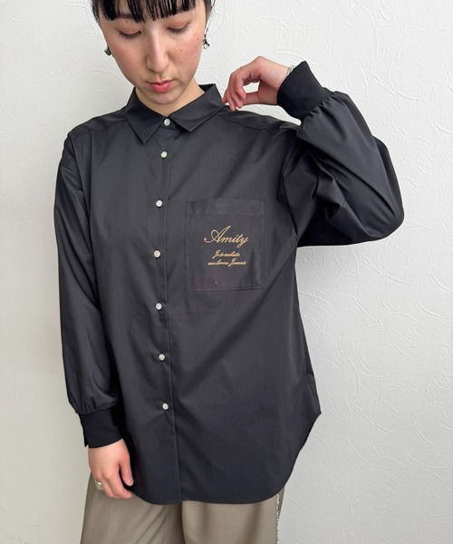 LHELBIE(レルビエ)の「刺繍ポケットオーバーシャツ(シャツ/ブラウス・レディース・オフホワイト/ピンク/ベージュ/ブラック・M)」の18枚目の写真