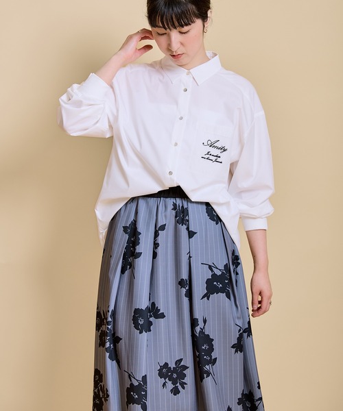 LHELBIE(レルビエ)の「刺繍ポケットオーバーシャツ(シャツ/ブラウス・レディース・オフホワイト/ピンク/ベージュ/ブラック・M)」の17枚目の写真