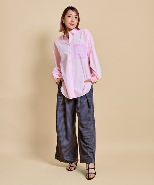 LHELBIE(レルビエ)の「刺繍ポケットオーバーシャツ(シャツ/ブラウス・レディース・オフホワイト/ピンク/ベージュ/ブラック・M)」の22枚目の写真