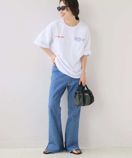 OUTDOOR PRODUCTS(アウトドアプロダクツ)の「UNIVERSAL OVERALL U O ex VINTAGE Tshirt(Tシャツ/カットソー・レディース・アイボリー/ホワイト系その他/ブラウン・MEDIUM/SMALL)」の10枚目の写真
