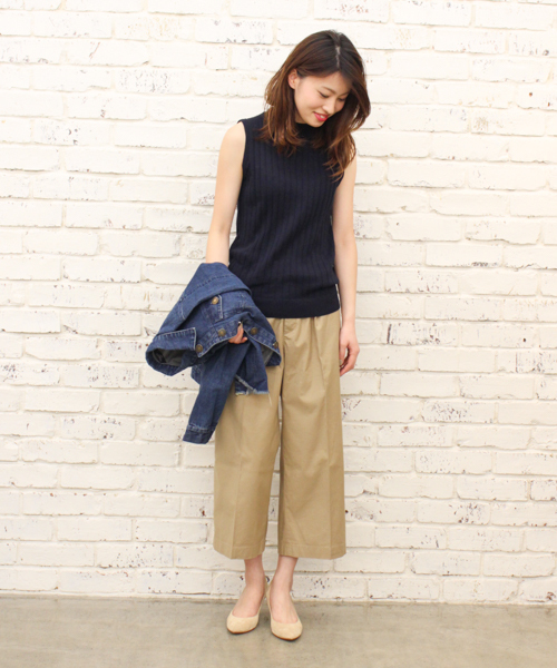 CIAOPANIC（チャオパニック）の「【Ciaopanic】バックサテンワイドパンツ（その他パンツ・レディース・ネイビー/ベージュ/カーキ・SMALL/LARGE/MEDIUM）」の10枚目の写真