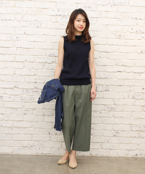 CIAOPANIC（チャオパニック）の「【Ciaopanic】バックサテンワイドパンツ（その他パンツ・レディース・ネイビー/ベージュ/カーキ・SMALL/LARGE/MEDIUM）」の11枚目の写真