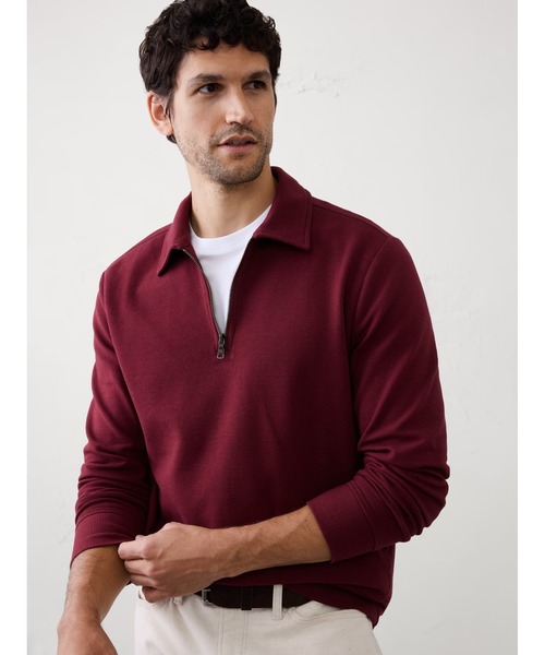 BANANA REPUBLIC FACTORY STORE（バナナリパブリック ファクトリーストア）の「BANANA REPUBLIC FACTORY STORE　　オットマンハーフジップポロ（Tシャツ/カットソー・メンズ・ベージュ/ネイビー/ピンク系その他・S/M/L/XL）」の3枚目の写真