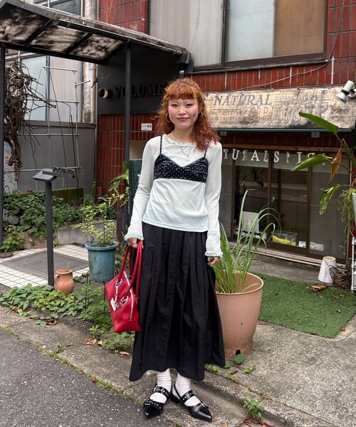 CIAOPANIC（チャオパニック）の「ベロアランジェリービスチェ（タンクトップ・レディース・グレー/ネイビー・ONE SIZE）」の15枚目の写真