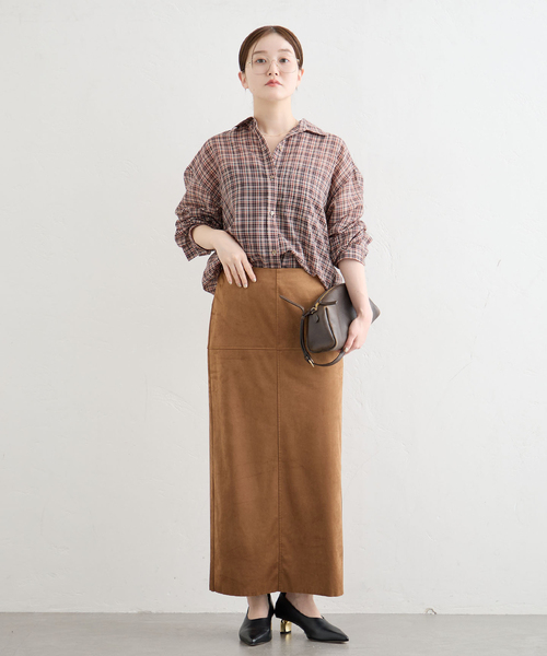 IENA(イエナ)の「シアーボイルチェックシャツ(シャツ/ブラウス・レディース・ブラック/レッド/レッド系その他・FREE)」の5枚目の写真