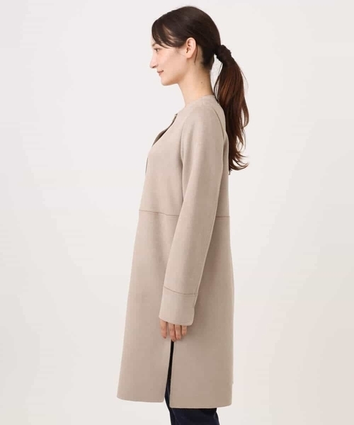 MK MICHEL KLEIN（エムケーミッシェルクラン）の「[洗える]フェイクスウェードノーカラーコート（ノーカラーコート・レディース・ベージュ/モカ/ライトブルー・38）」の17枚目の写真