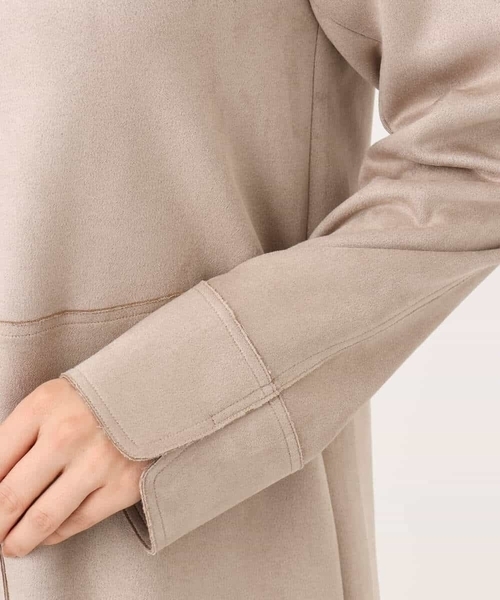 MK MICHEL KLEIN（エムケーミッシェルクラン）の「[洗える]フェイクスウェードノーカラーコート（ノーカラーコート・レディース・ベージュ/モカ/ライトブルー・38）」の14枚目の写真