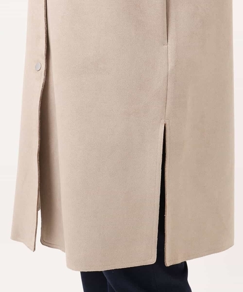 MK MICHEL KLEIN（エムケーミッシェルクラン）の「[洗える]フェイクスウェードノーカラーコート（ノーカラーコート・レディース・ベージュ/モカ/ライトブルー・38）」の12枚目の写真
