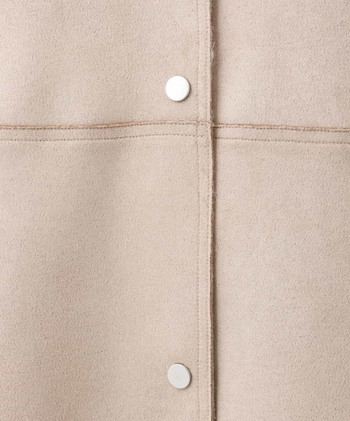 MK MICHEL KLEIN（エムケーミッシェルクラン）の「[洗える]フェイクスウェードノーカラーコート（ノーカラーコート・レディース・ベージュ/モカ/ライトブルー・38）」の11枚目の写真
