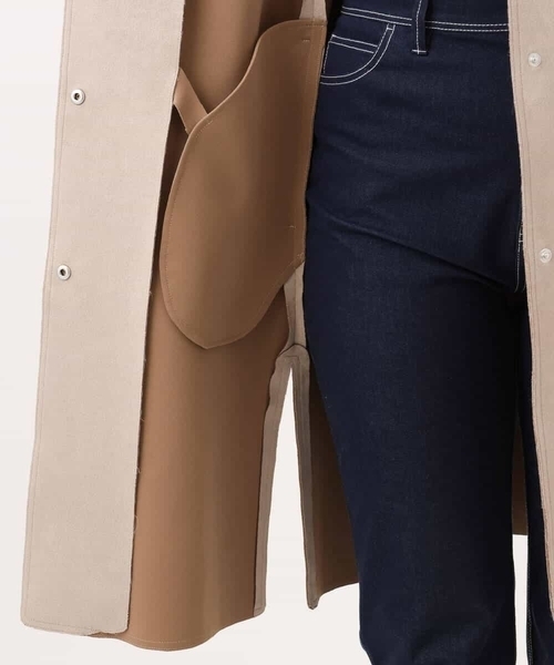 MK MICHEL KLEIN（エムケーミッシェルクラン）の「[洗える]フェイクスウェードノーカラーコート（ノーカラーコート・レディース・ベージュ/モカ/ライトブルー・38）」の10枚目の写真