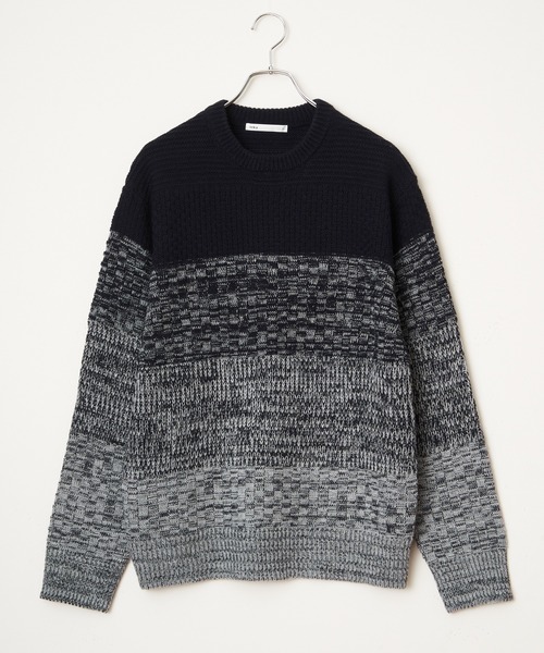 ikka（イッカ）の「メランジグラデーションニット（ニット/セーター・メンズ・グレー/ネイビー/ブラック・L/XL/M）」の3枚目の写真