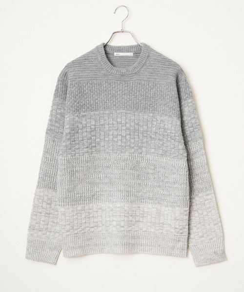 ikka（イッカ）の「メランジグラデーションニット（ニット/セーター・メンズ・グレー/ネイビー/ブラック・L/XL/M）」の2枚目の写真