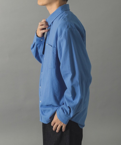 ITEMS URBANRESEARCH（アイテムズ アーバンリサーチ）の「ソフトタッチフランネルレギュラーカラーシャツ（シャツ/ブラウス・メンズ・ネイビー/オフホワイト/グレー/ブルー・LARGE/MEDIUM）」の17枚目の写真
