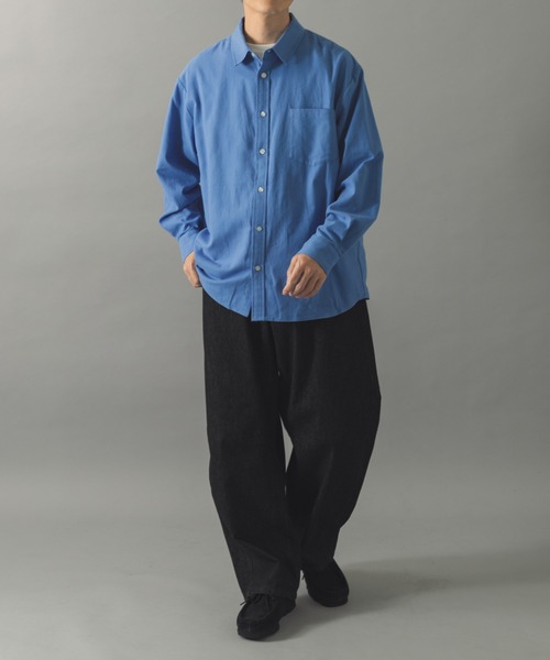 ITEMS URBANRESEARCH（アイテムズ アーバンリサーチ）の「ソフトタッチフランネルレギュラーカラーシャツ（シャツ/ブラウス・メンズ・ネイビー/オフホワイト/グレー/ブルー・LARGE/MEDIUM）」の18枚目の写真
