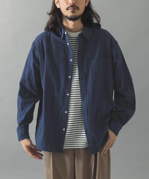 ITEMS URBANRESEARCH（アイテムズ アーバンリサーチ）の「ソフトタッチフランネルレギュラーカラーシャツ（シャツ/ブラウス・メンズ・ネイビー/オフホワイト/グレー/ブルー・LARGE/MEDIUM）」の21枚目の写真