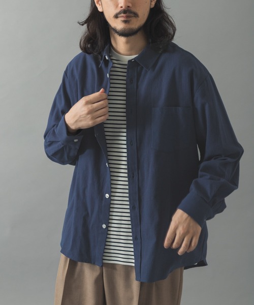 ITEMS URBANRESEARCH（アイテムズ アーバンリサーチ）の「ソフトタッチフランネルレギュラーカラーシャツ（シャツ/ブラウス・メンズ・ネイビー/オフホワイト/グレー/ブルー・LARGE/MEDIUM）」の22枚目の写真