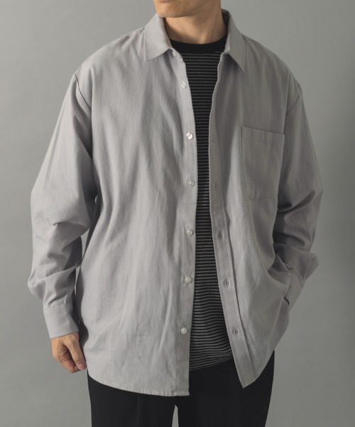 ITEMS URBANRESEARCH（アイテムズ アーバンリサーチ）の「ソフトタッチフランネルレギュラーカラーシャツ（シャツ/ブラウス・メンズ・ネイビー/オフホワイト/グレー/ブルー・LARGE/MEDIUM）」の7枚目の写真