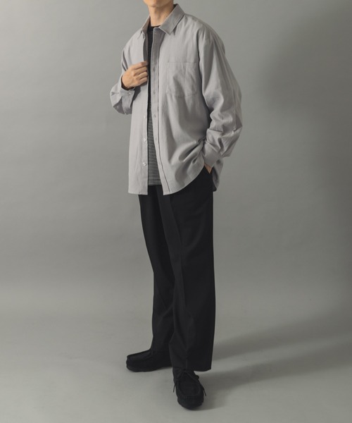 ITEMS URBANRESEARCH（アイテムズ アーバンリサーチ）の「ソフトタッチフランネルレギュラーカラーシャツ（シャツ/ブラウス・メンズ・ネイビー/オフホワイト/グレー/ブルー・LARGE/MEDIUM）」の11枚目の写真
