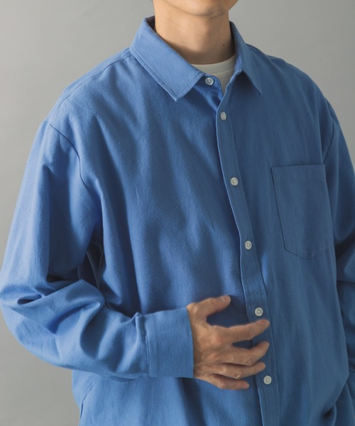 ITEMS URBANRESEARCH（アイテムズ アーバンリサーチ）の「ソフトタッチフランネルレギュラーカラーシャツ（シャツ/ブラウス・メンズ・ネイビー/オフホワイト/グレー/ブルー・LARGE/MEDIUM）」の12枚目の写真