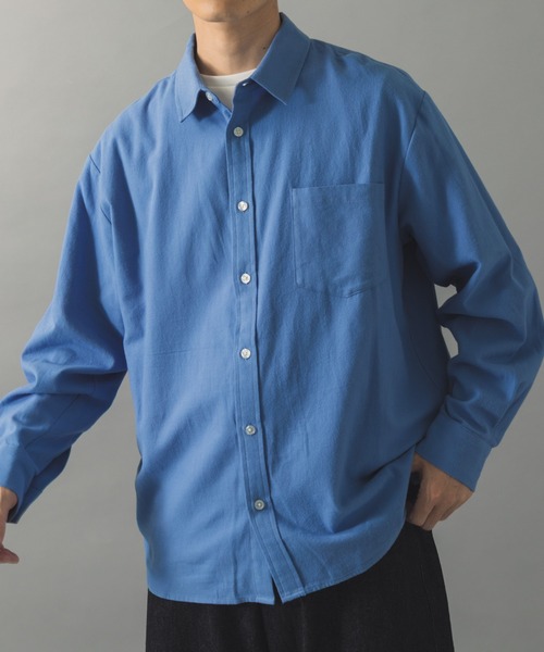 ITEMS URBANRESEARCH（アイテムズ アーバンリサーチ）の「ソフトタッチフランネルレギュラーカラーシャツ（シャツ/ブラウス・メンズ・ネイビー/オフホワイト/グレー/ブルー・LARGE/MEDIUM）」の13枚目の写真