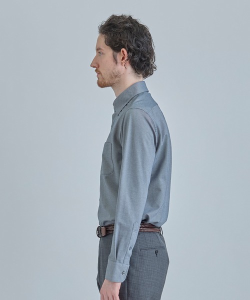 MEN'S BIGI(メンズビギ)の「J-CAMICIE ハイゲージジャージドレスシャツ(Albini×RENU)<ストレッチ>(シャツ/ブラウス・メンズ・ホワイト/ネイビー/ブラック系その他/ダークネイビー・01/02/03/04)」の7枚目の写真