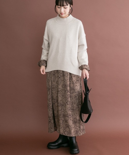 ITEMS URBANRESEARCH(アイテムズ アーバンリサーチ)の「ハイネックメランジニット(ニット/セーター・レディース・オフホワイト/ブラウン/ライトグレー/イエロー・FREE)」の2枚目の写真