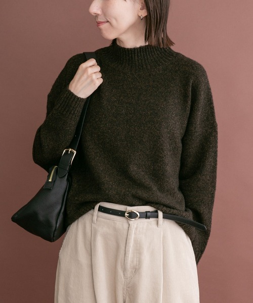 ITEMS URBANRESEARCH(アイテムズ アーバンリサーチ)の「ハイネックメランジニット(ニット/セーター・レディース・オフホワイト/ブラウン/ライトグレー/イエロー・FREE)」の6枚目の写真