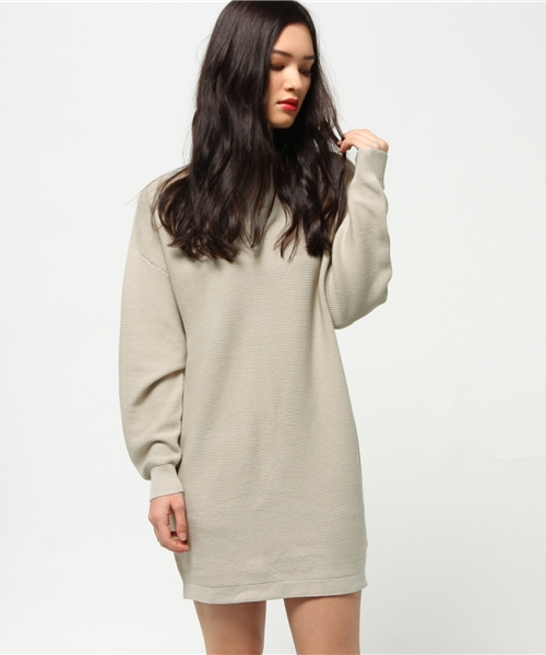 MOUSSY（マウジー）の「COTTON MIX GATHER STITCH OP（ワンピース・レディース・ライトベージュ/ネイビー/オフホワイト・FREE）」の7枚目の写真